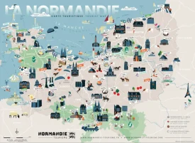 Mapa turístico de Normandía