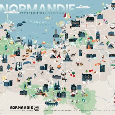 Mapa turístico de Normandía