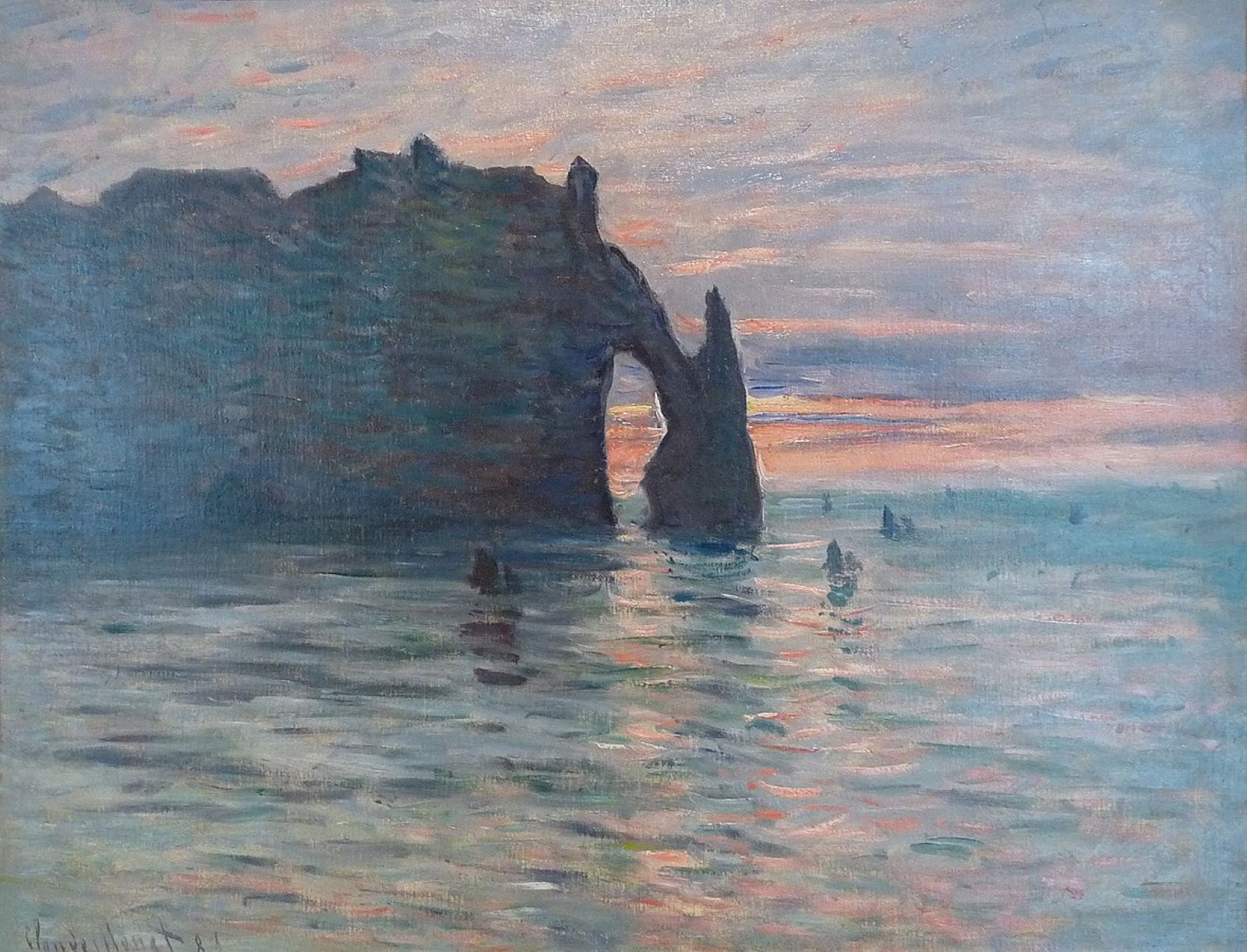 Sol poniente en Etretat © Claude Monet